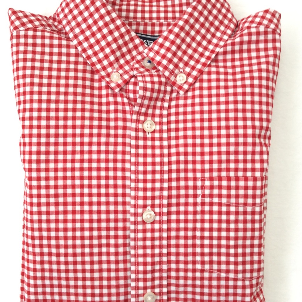 Lands End Boys MEDIUM, button down dress shirt